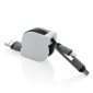 Gadżety reklamowe: 3-in-1 retractable cable, white