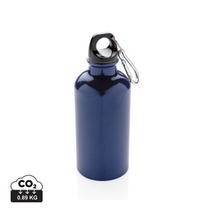 Gadżety reklamowe: Aluminium reusable sport bottle with carabiner