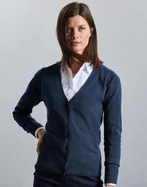 Damski Dzianinowy Kardigan V-Neck, Russell Collection 0R715F0