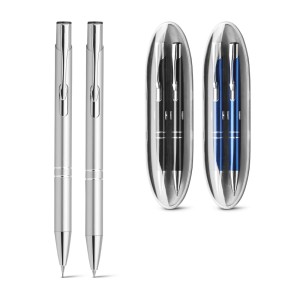 Gadżety reklamowe z logo dla firmy (BETA SET. Ball pen and mechanical pencil set in metal)