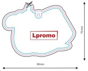 Reklamowe zapachy samochodowe z wiadomością reklamową, forma lpf697
