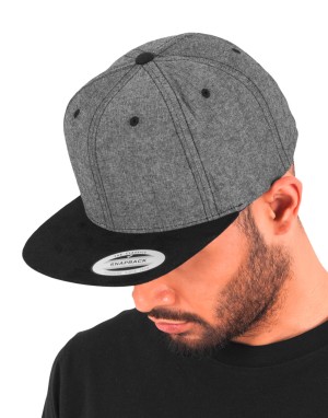 Czapka z daszkiem Chambray-Suede Snapback, Flexfit 6089CH