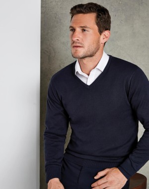 Sweter Classic Fit Arundel V Neck, Kustom Kit KK352