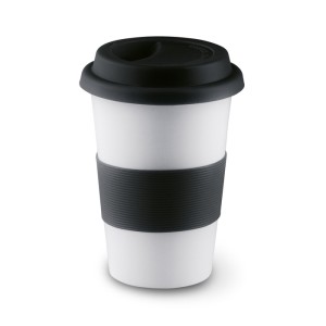 Ceramic mug w/ lid and sleeve
