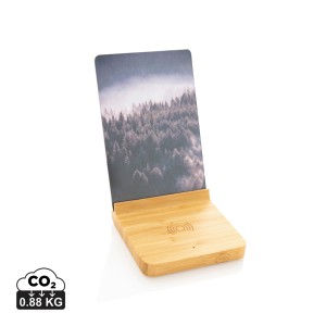 Gadżety reklamowe: Bamboo 5W wireless charger with photo frame