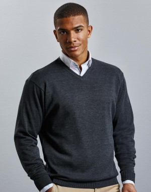 Sweter męski v-neck, Russell Collection 0R710M0