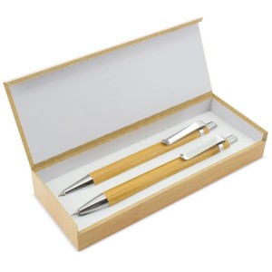 Gadżety reklamowe: set pen and  mechanical pencil bambu