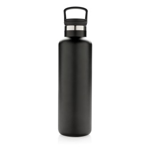 Gadżety reklamowe: Vacuum insulated leak proof standard mouth bottle, black