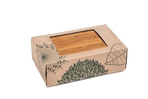 Pudełko śniadaniowe ze stali nierdzewnej „Jungle Picknick” z bambusową pokrywką,  185 x 110 x 54 mm 