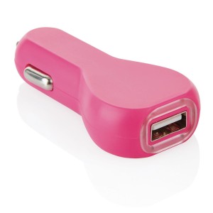 Gadżety reklamowe: USB car charger, pink