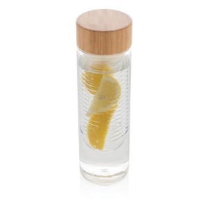Gadżety reklamowe: Infuser bottle with bamboo lid, transparent