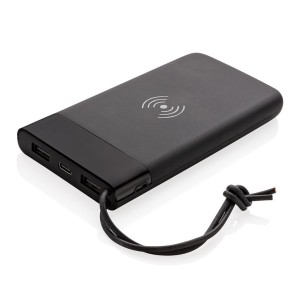 Gadżety reklamowe: Aria 8.000 mAh 5W wireless charging powerbank, black