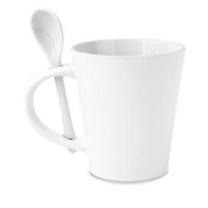 Gadżety reklamowe: ceramic mug spoon sublimation