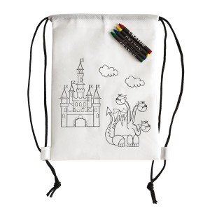 Gadżety reklamowe z nadrukiem (White Line backpack with crayons)