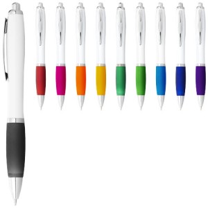 Długopis Nash z białym korpusem i kolorwym uchwytem