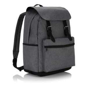 Gadżety reklamowe: Laptop backpack with magnetic bucklestraps, grey/black